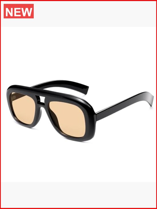 Retro Oversized Aviator Sunglasses with UV400 Polycarbonate Lenses main image 5